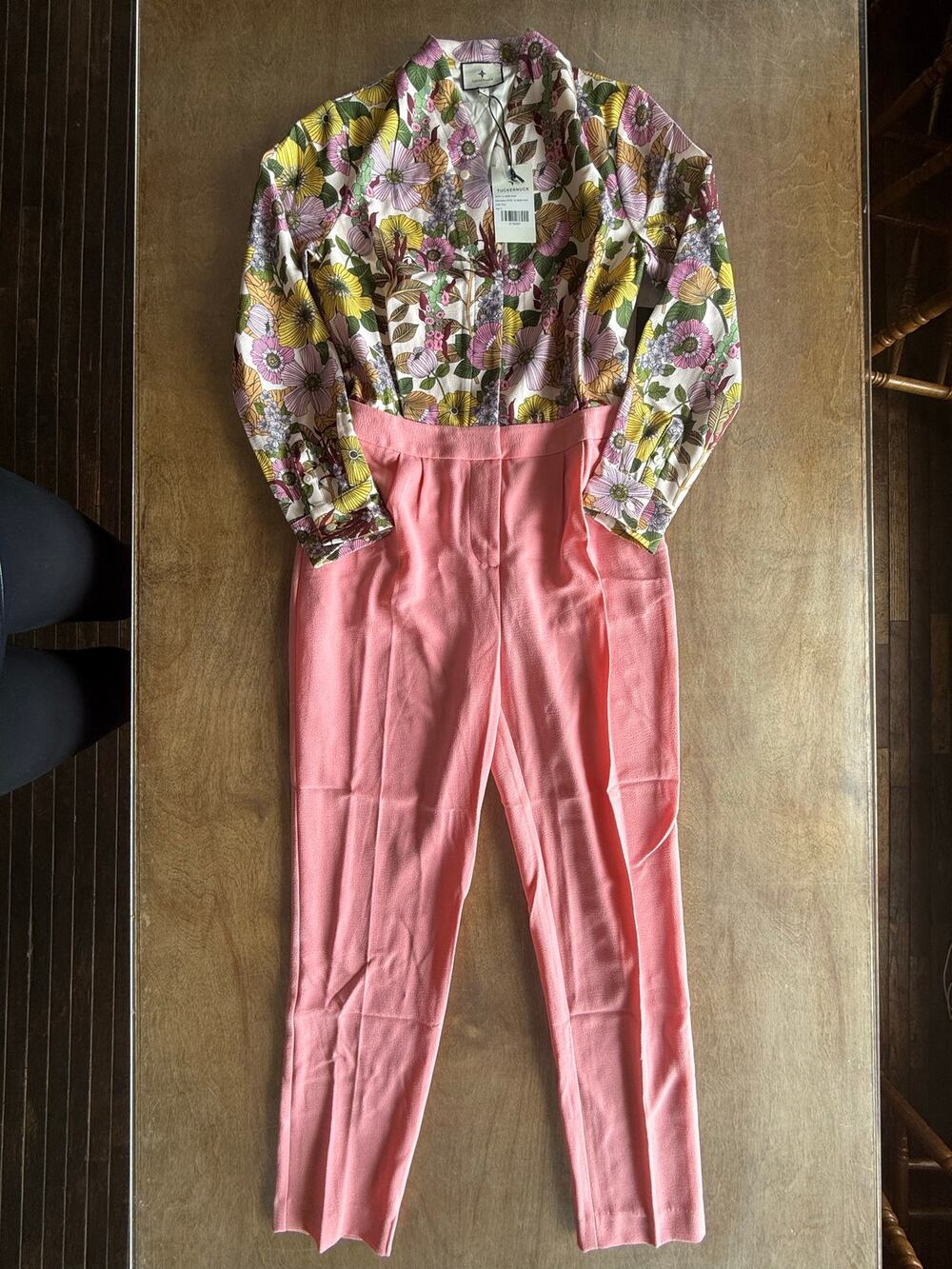 NWT Tuckernuck Adalie Wildflower Fields Floral Pink Jumpsuit 6 $298